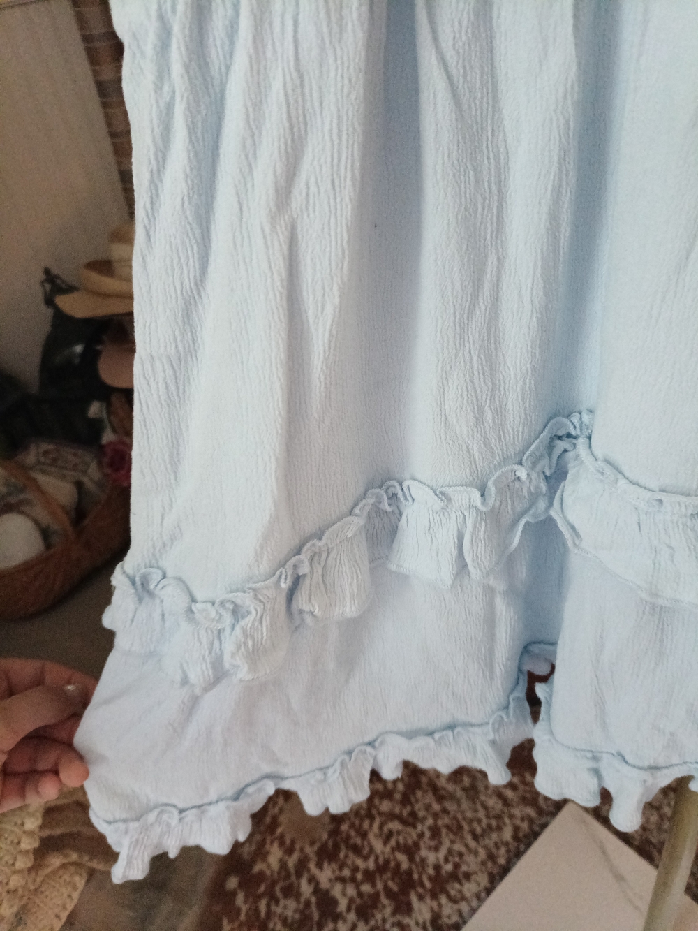 Altar'd State Light Blue Ruffle Wrap Mini Dress - Picture 6 of 8